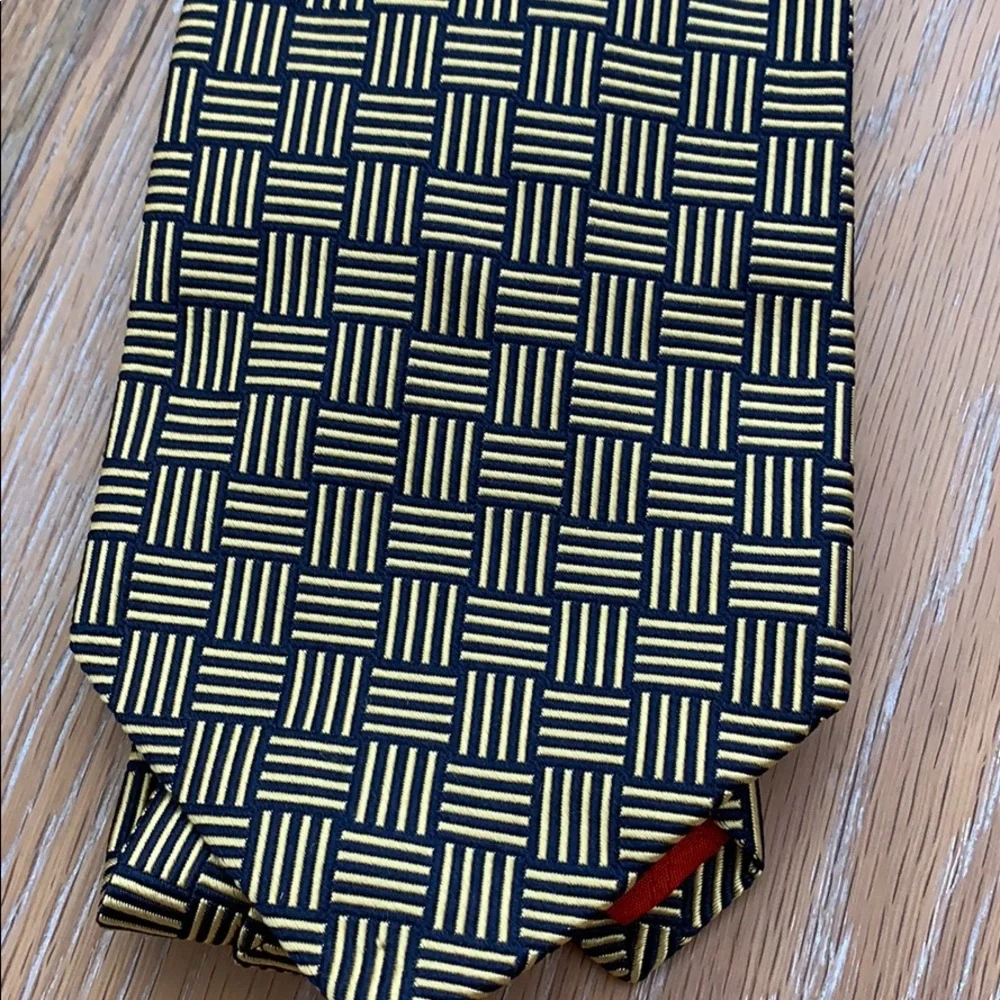 Faconnable silk tie black and gold